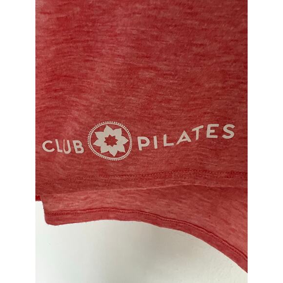 Club Pilates Open-Back Hi-Lo Short-Sleeved Coral Tee Small - Picture 5 of 5
